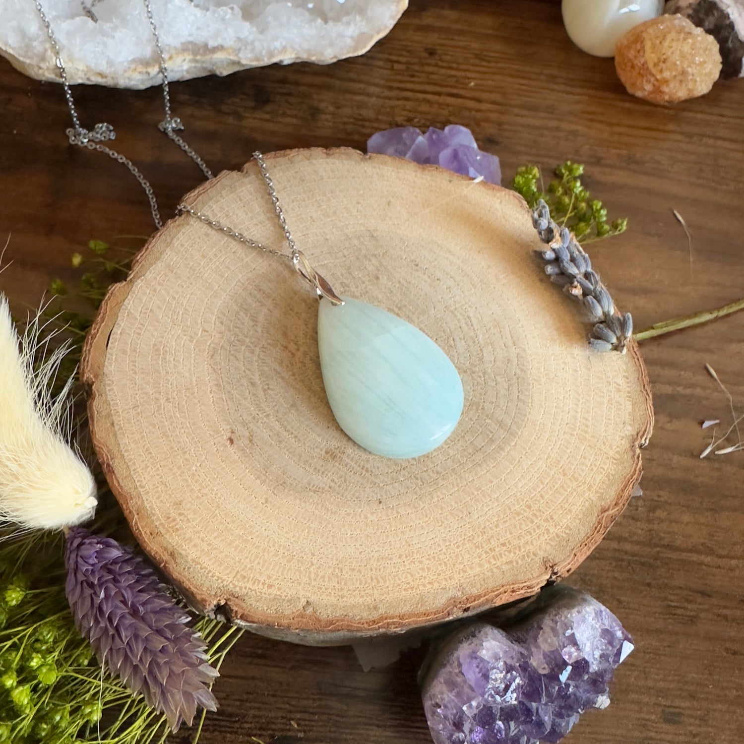 Pendentif Aragonite Verte de Russie