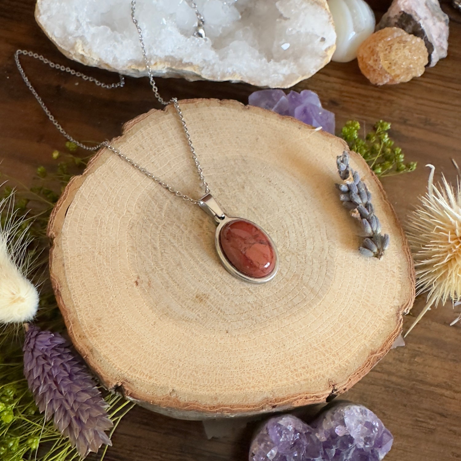 Pendentif Jaspe Rouge de Madagascar