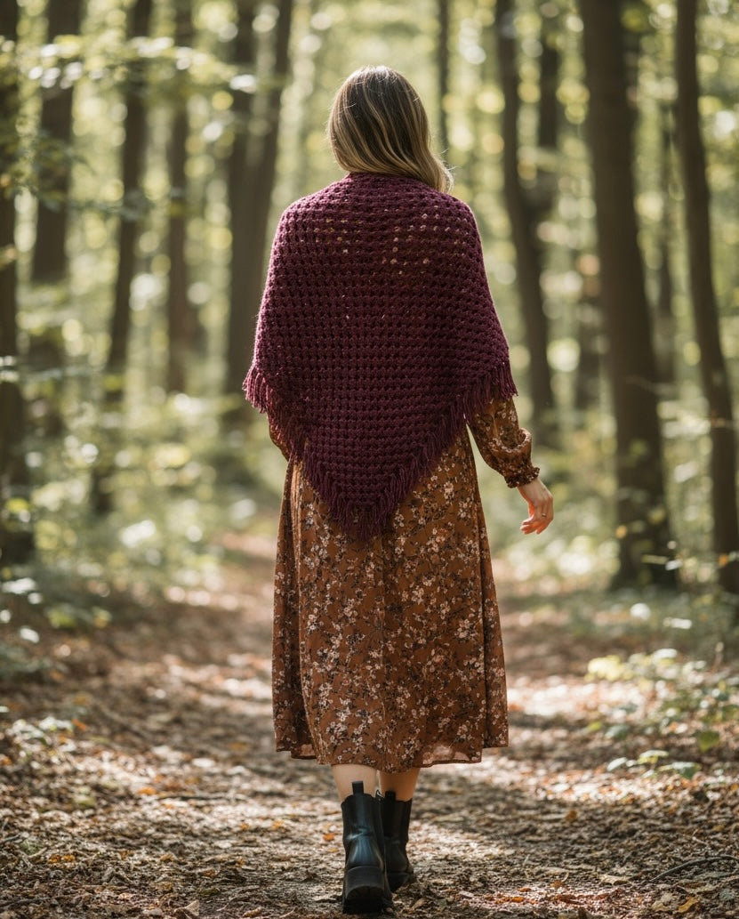 Châle Alba • Tweed Bordeaux