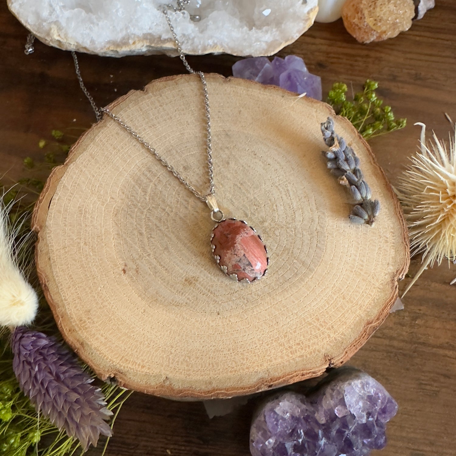 Pendentif Jaspe Rouge de Madagascar