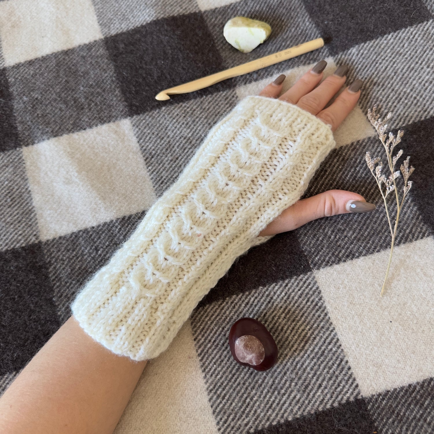 Mitaines • Blanc crème