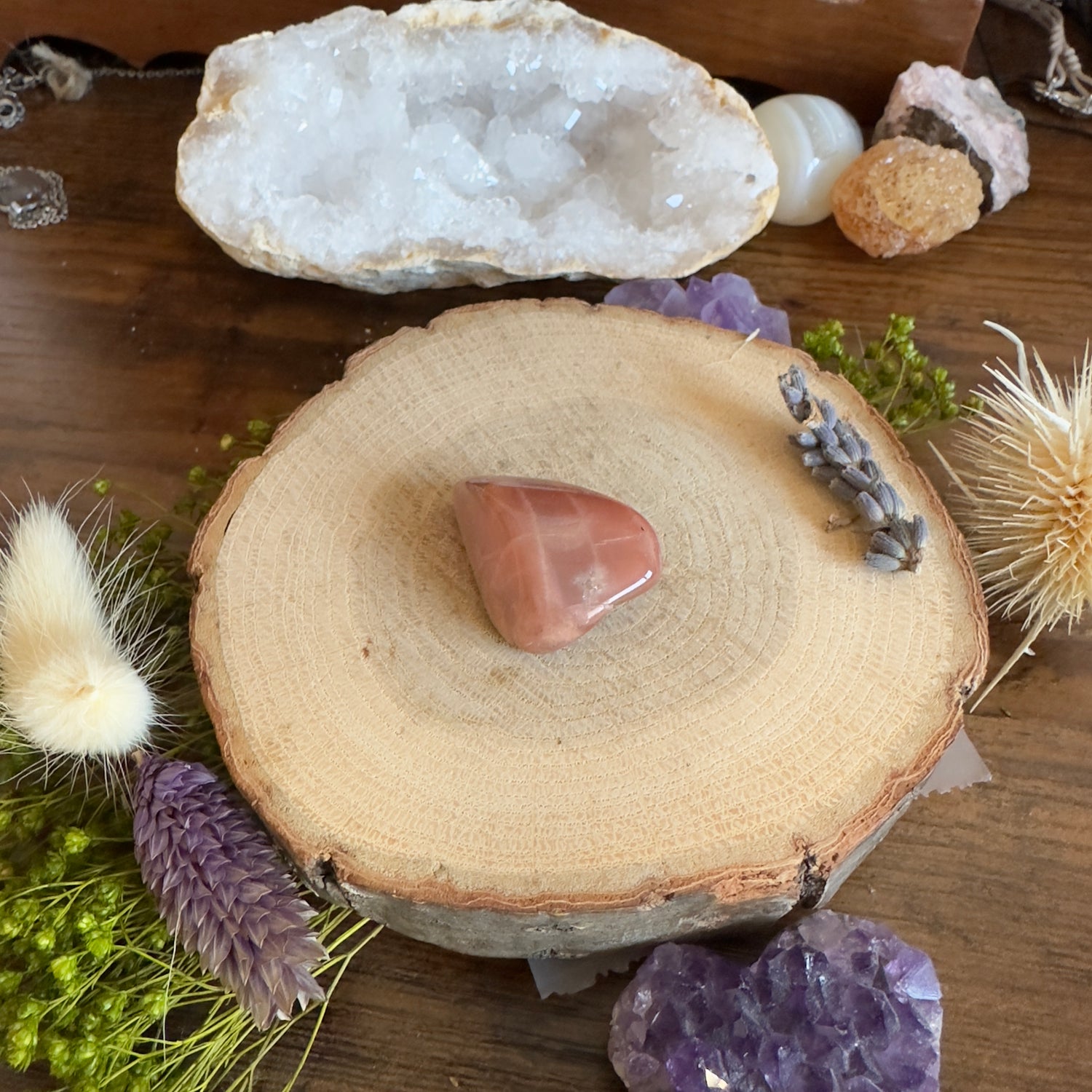 Pierre de Lune Orange d’Inde • Pierre roulée