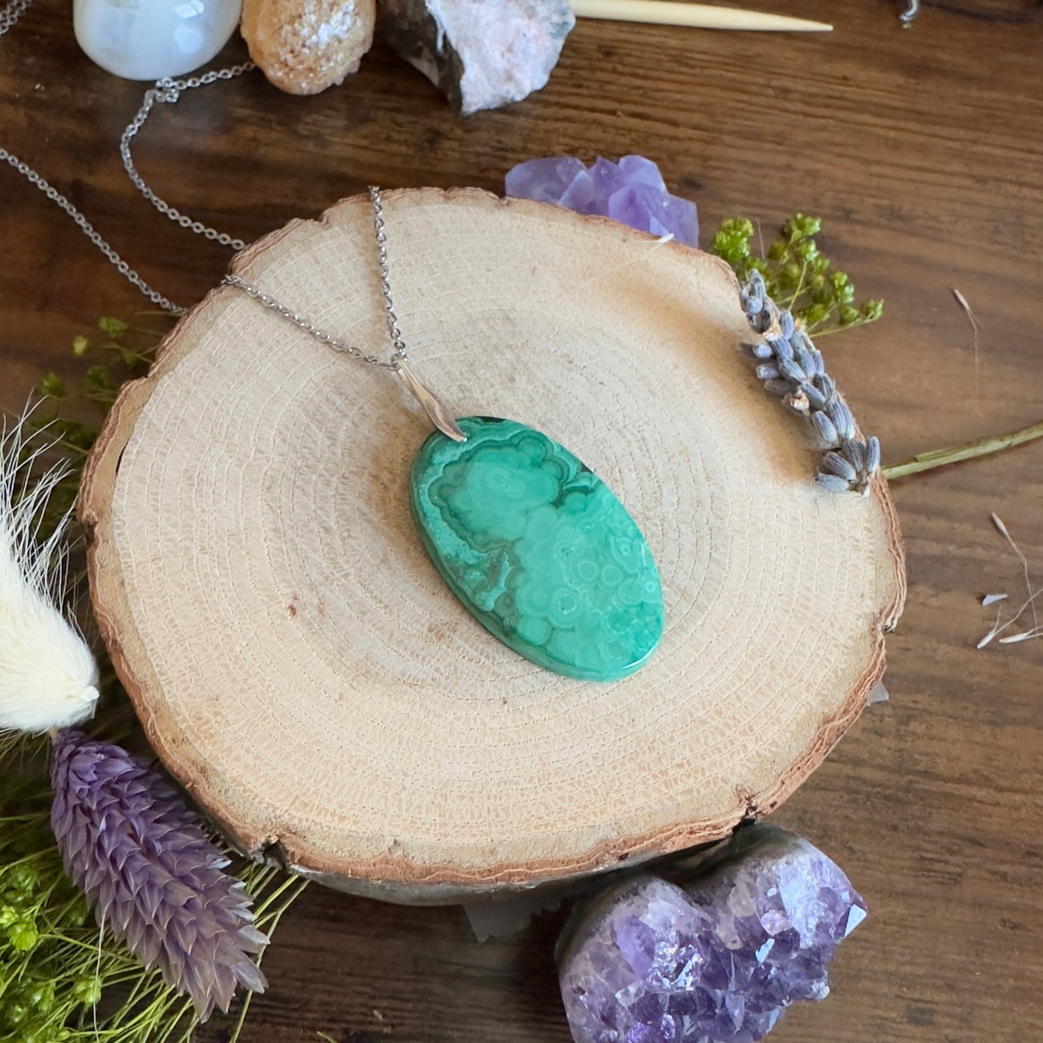 Pendentif Malachite du Congo